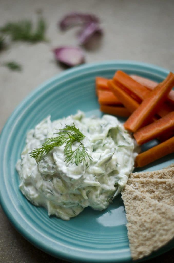 This is the best tzatziki recipe! Refreshing cucumber, creamy Greek yogurt, and zingy lemon make it the perfect condiment for just about everything.