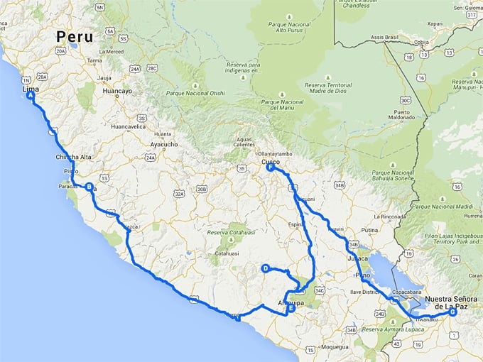 Map Peru