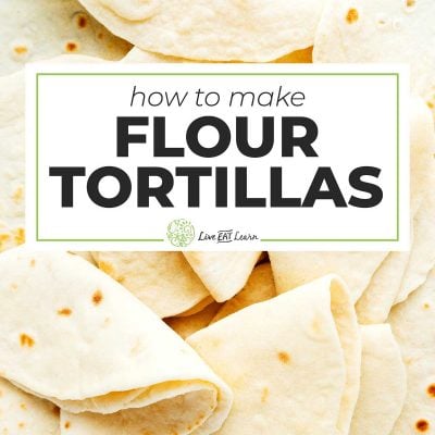 Close up of flour tortillas