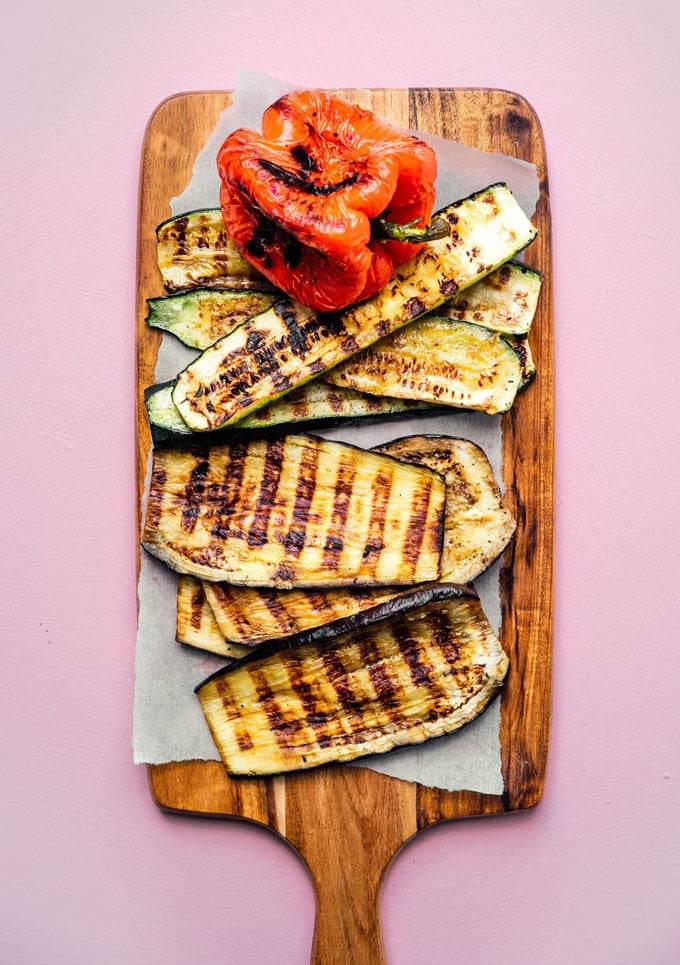 Grilled veggies to make a pressed sandwich