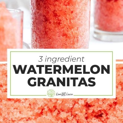 Watermelon granitas in a glass with a lime