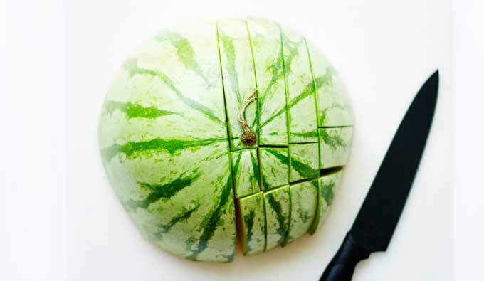 How to cut watermelon on white background