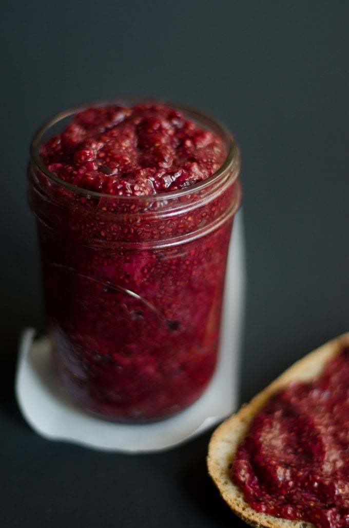 Chia seed jam in a jar