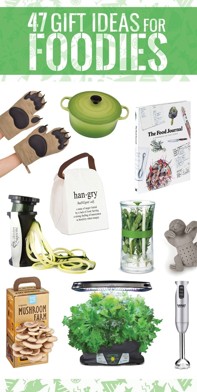 Healthy food lovers, aspiring chefs, food bloggers...here are 47 gift ideas for foodies