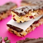 Chocolate-Dipped Chewy Granola Bars