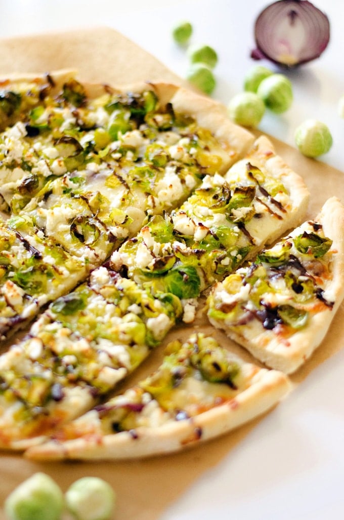 Beer Caramelized Onion and Brussels Sprout PizzaBeer Caramelized Onion and Brussels Sprout Pizza