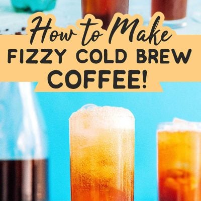 Fizzy cold brew coffee in a glass