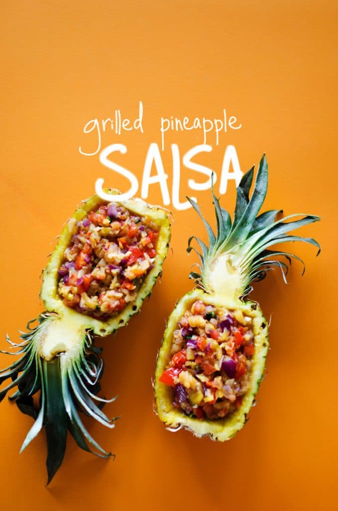 This Grilled Pineapple Salsa is packed with sweet pineapple, spicy pepper, and juicy tomato. With just 8 ingredients, it's quick and easy!