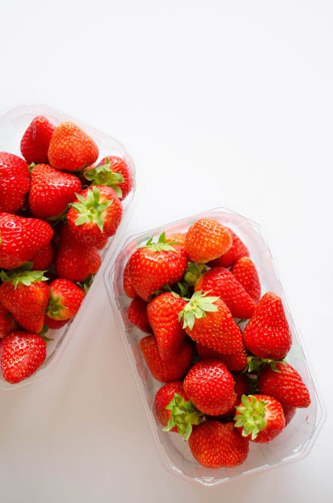 Photo of strawberries on a white background