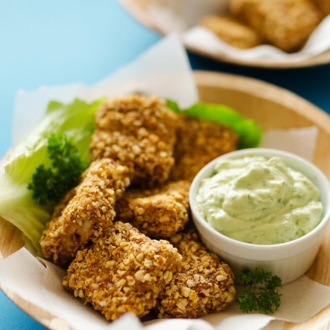 Almond Crusted Baked Tofu Nuggets