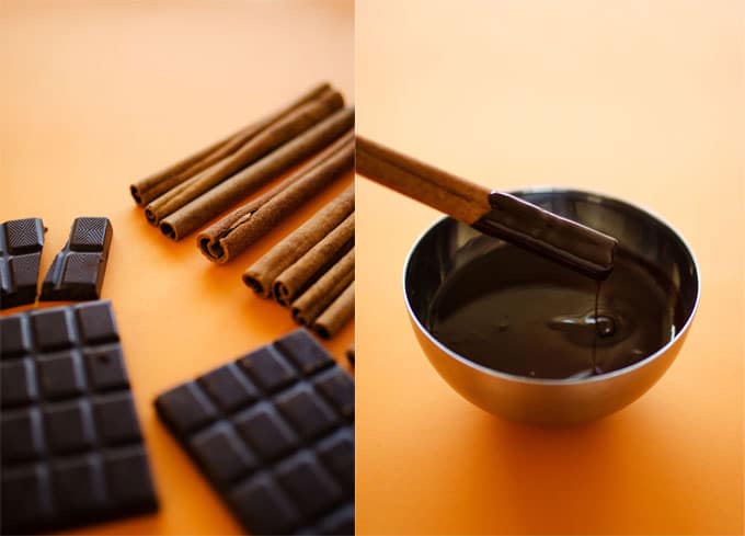 Chocolate-Coated Cinnamon Stick Coffee Stirrers