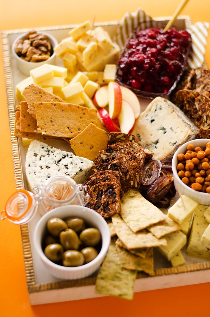 Vegetarian Cheese Board with Crunchy Roasted Chickpeas