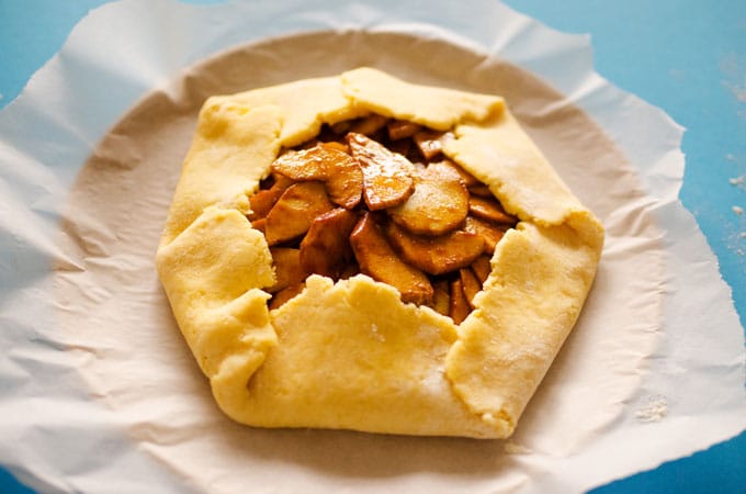 Easy Apple Galette with Salted Maple Caramel Drizzle 