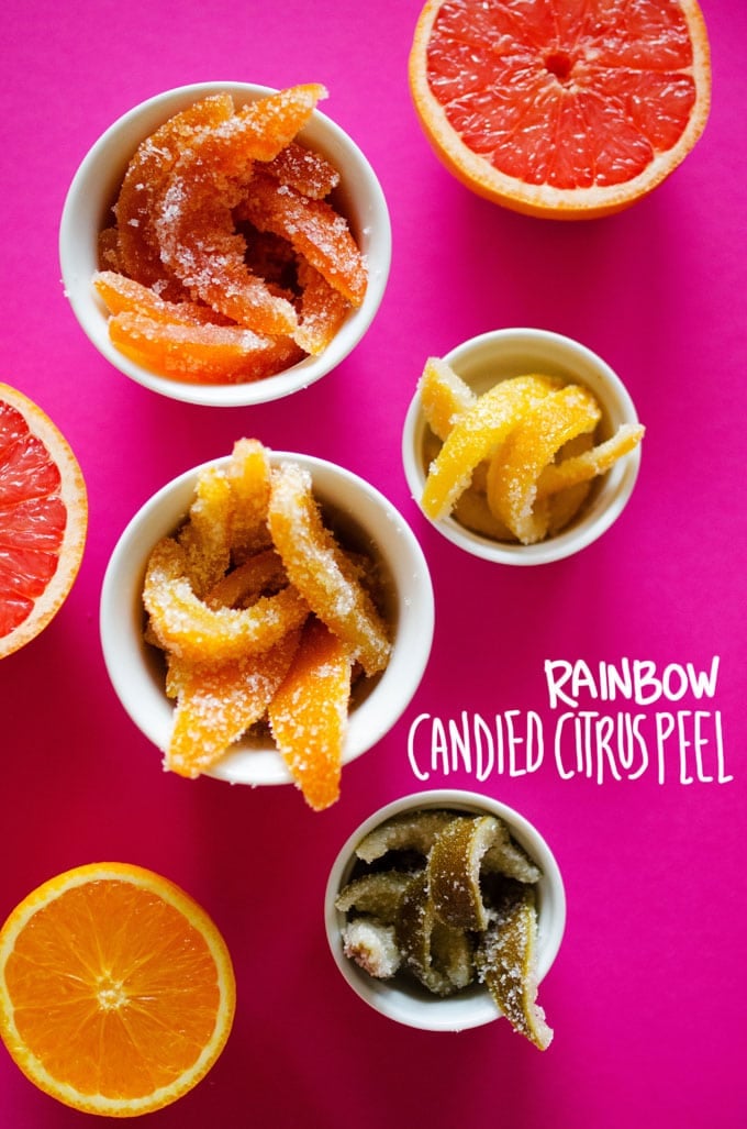 This Rainbow Candied Citrus Peel recipe transforms your leftover citrus peels into a delectable candy! 