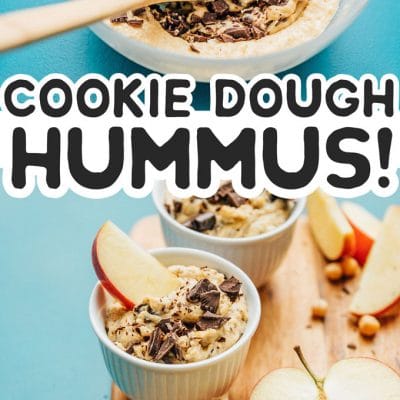 Chocolate chip cookie dough hummus in a cup