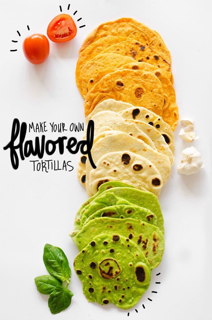 Make Your Own Flavored Tortillas with this quick and healthy recipe! Homemade wraps and sandwich have never been so tasty.