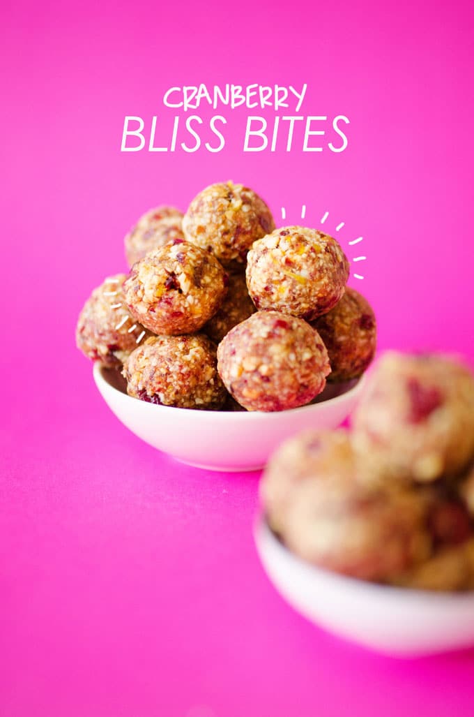 These Cranberry Bliss No Bake Energy Bites can be made in just 5 minutes and with all easy to find, natural ingredients. Sweet, zingy, and so addictive!