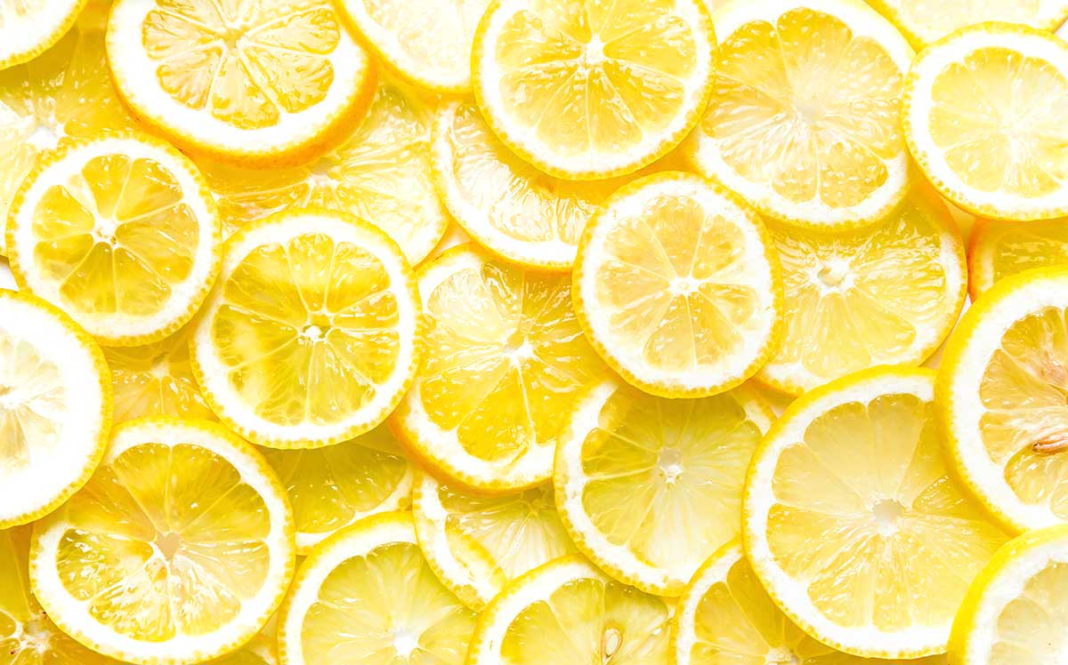 Close up of lemon slices