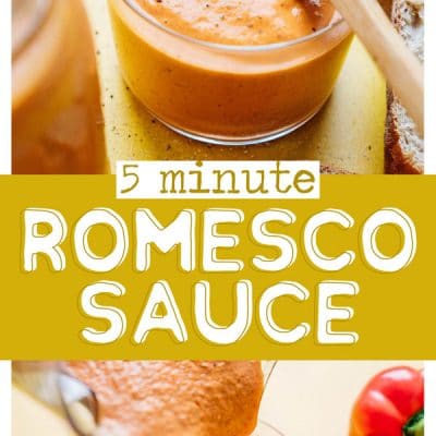 Romesco sauce recipe in a jar