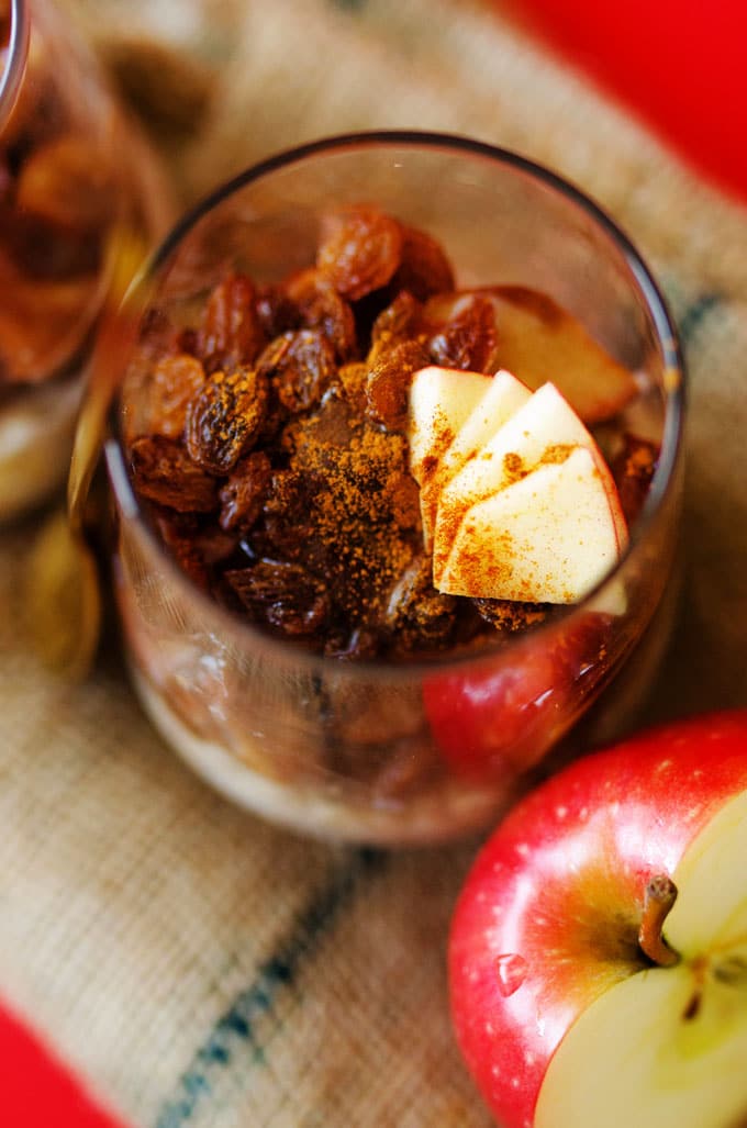 Apple overnight oats in a glass