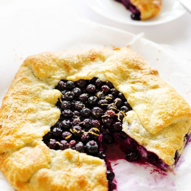This Ricotta Blueberry Galette recipe is a simple, foolproof pie that's rustic yet gorgeous, while also simple to make and delicious!