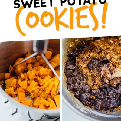 Pinterest collage Need a healthy cookie recipe that's just as moist and delicious as your old favorites? This Sweet Potato Cookie recipe with chocolate and oats has you covered.