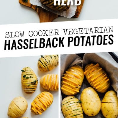 Change up the routine and make these easy hasselback potatoes for dinner tonight! We're whipping up three tasty flavors: vegan nacho, herb, and loaded.