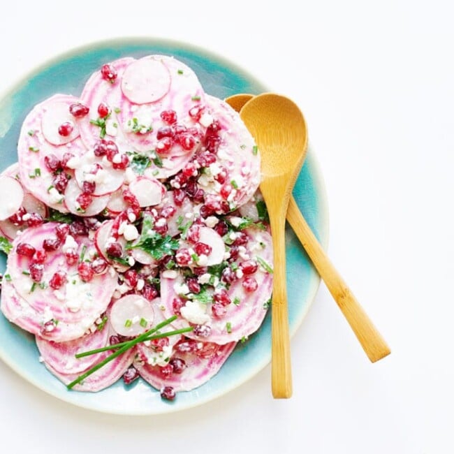 This Spring Radish Salad is super quick to throw together and is a light and flavor packed dish to brighten up your spring!