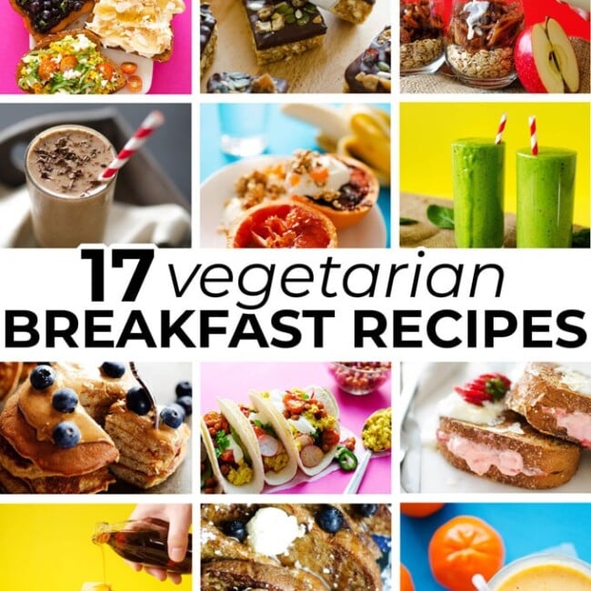 17 easy vegetarian breakfast ideas without eggs to inspire your mornings! Delicious 5-star vegetarian recipes to kickstart your day.