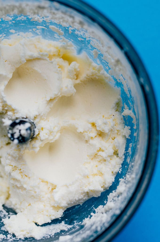 This Feta Frozen Yogurt has just three simple ingredients: feta cheese, plain Greek yogurt, and homegrown honey!