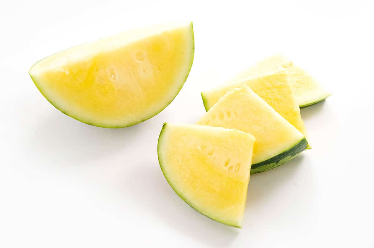 Yellow watermelon on a white background