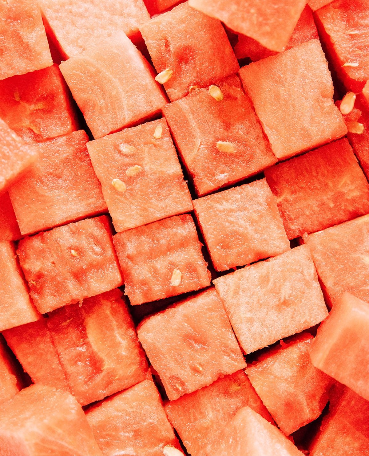 Closeup of watermelon cubes