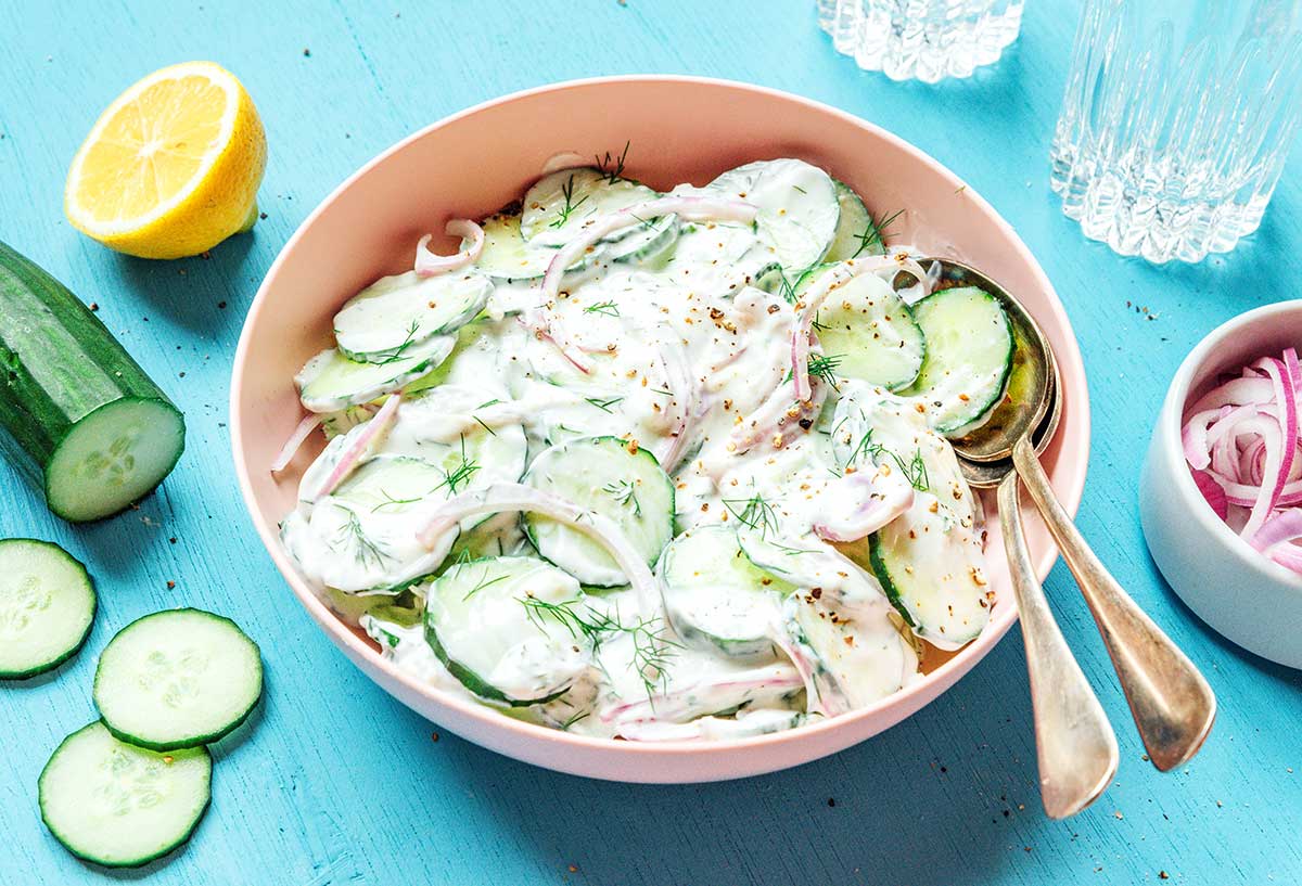 Creamy Cucumber Salad with Greek Yogurt Dressing