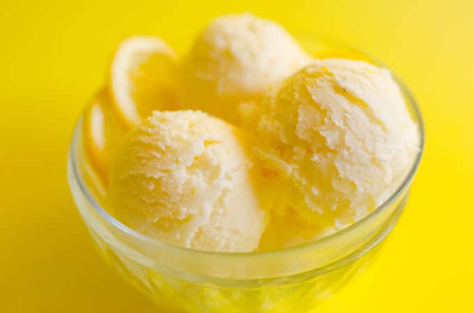 This Kefir Ice Cream is a delicious combination of fermented kefir, lemons, and thyme.