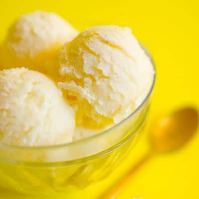 This Kefir Ice Cream is a delicious combination of fermented kefir, lemons, and thyme.