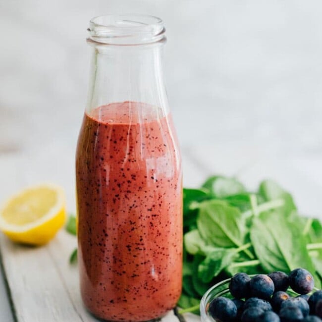 This Balsamic Blueberry Vinaigrette is a simple yet flavorful dressing that transforms your just-another-salad into a colorful masterpiece bursting with antioxidants and deliciousness.
