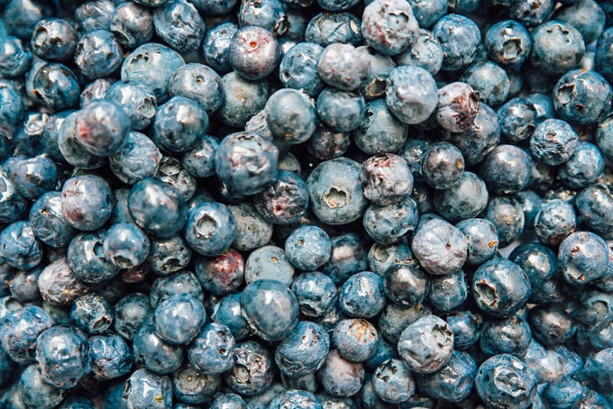 Closeup photo of blueberries