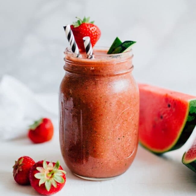 This recipe is as unique as it is delicious...Watermelon Rind Smoothie! A waste free smoothie that’s hydrating, refreshing, and perfect for bringing along on your summer adventures!