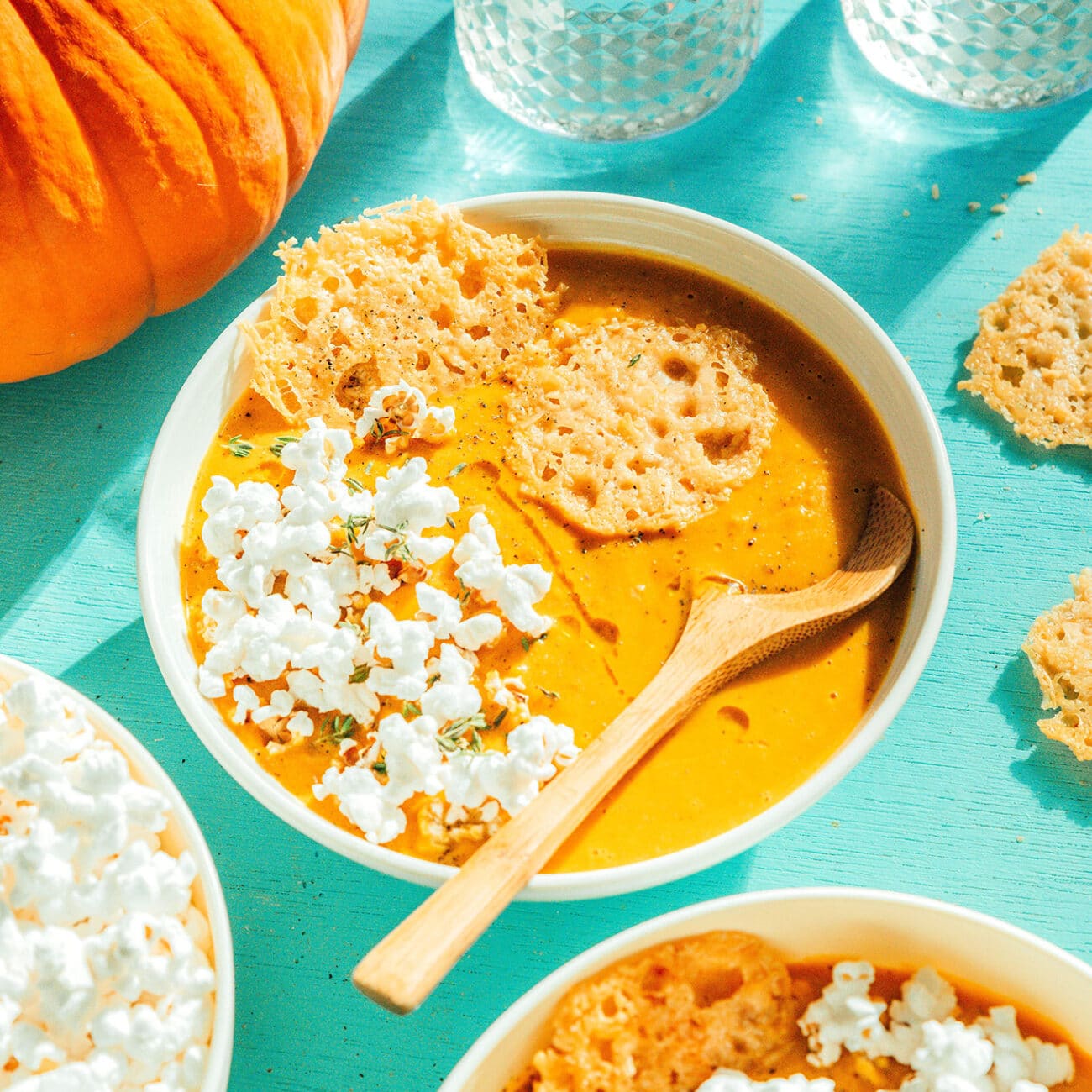 Pumpkin Soup With Parmesan Popcorn Crunch Live Eat Learn Pumpkin soup with parmesan popcorn crunch live eat learn