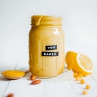 This Vegan Yum Sauce if my take on the sauce made popular at Cafe Yumm. It's creamy, full of flavor, and has a healthy dose of protein!