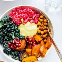 For a vibrant yet easy vegan dinner, these Roasted Vegetable Buddha Bowls do the trick, packed with colorfully delicious flavors and drizzled with creamy, protein-packed Yum Sauce!