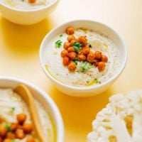 This Easy Slow Cooker Cauliflower Soup has a handful of ingredients and requires almost no prep time (plus, it's vegan!)
