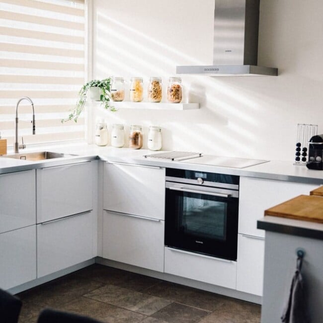 Minimalist white kitchen design