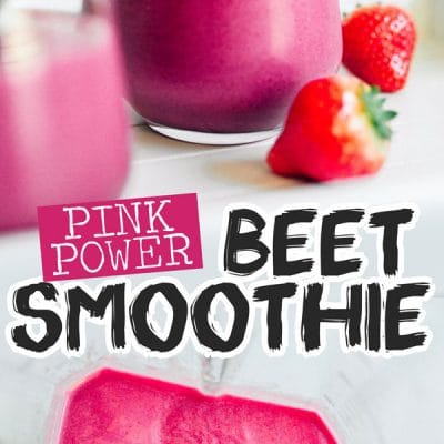 This Pink Power Beet Smoothie takes the classic strawberry banana smoothie and super-charges it with antioxidant-rich roasted beets!