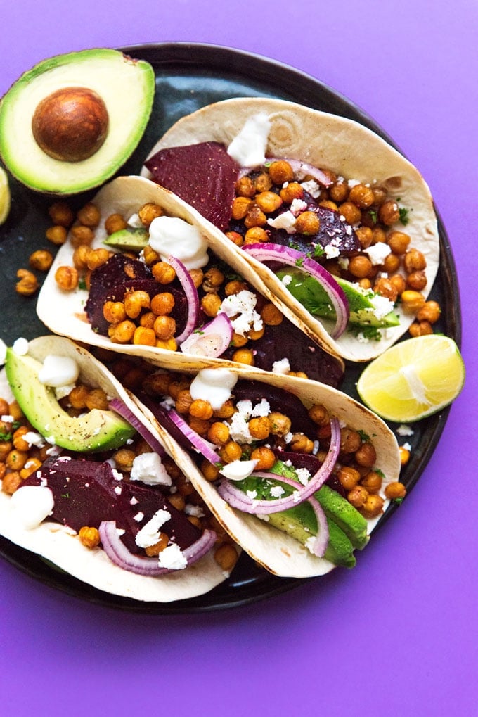 In need of some vegetarian taco inspiration? These Beet and Chickpea Tacos are simple to make and packed with so much flavor
