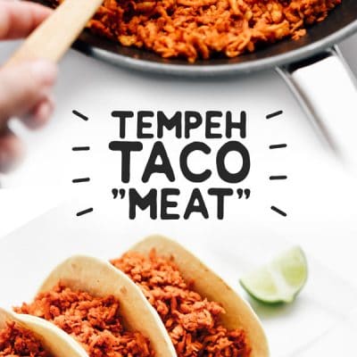 Flavor-packed vegan Tempeh Taco Meat with smoky spices and the perfect texture (and it's ready on the stove in under 15 minutes)!