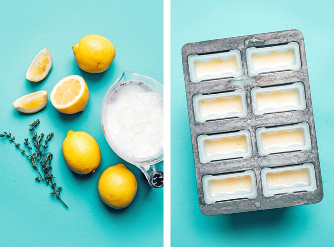 Ingredients to make lemon buttermilk popsicles