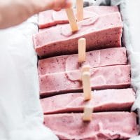DIY popsicle mold idea with sliceable homemade popsicles in a loaf pan