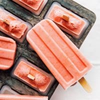 Banana strawberry popsicles recipe in a popsicle mold