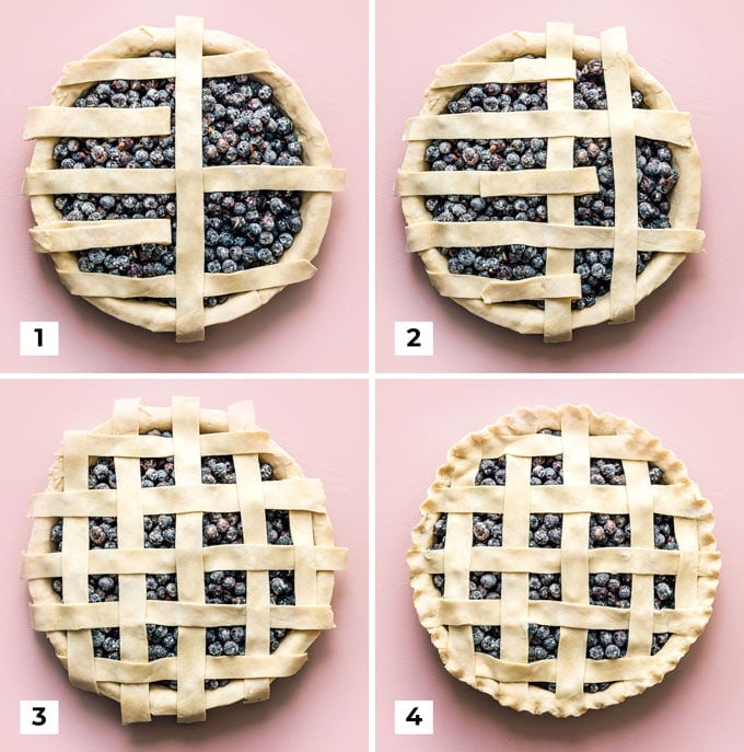 How to make a lattice pie crust for blueberry pie diagram